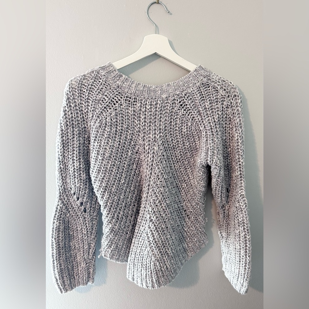 J.O.A. Chunky Knit Light Gray Cozy Sweater - Picture 3 of 7